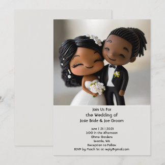 Cutest African American wedding invitation 2.0