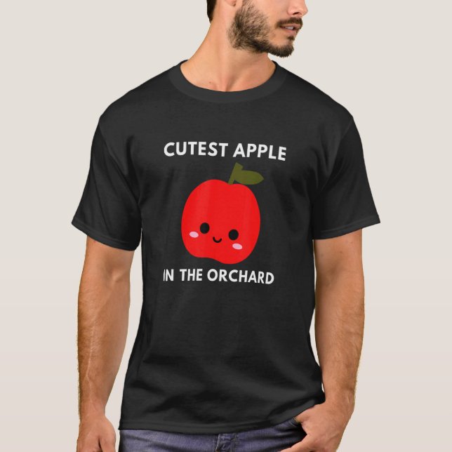 Cutest Apple in Orchard Picking Fruit Themed Loves T-Shirt (Front)