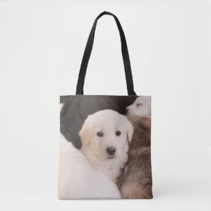 Cutest Baby Animals A Cute Pile of Puppies Tote Bag