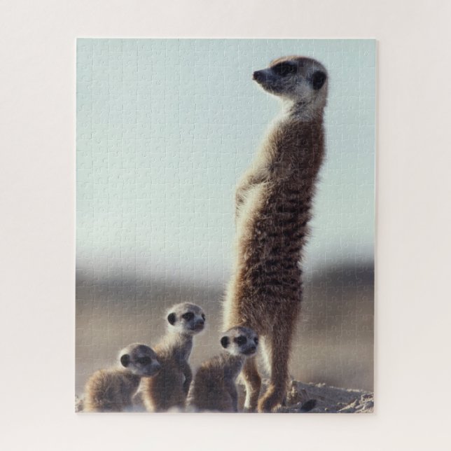 Cutest Baby Animals | A Family of Meerkats Jigsaw Puzzle (Vertical)