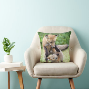 Cutest Baby Animals Adorable Fox Kit & Mama Cushion