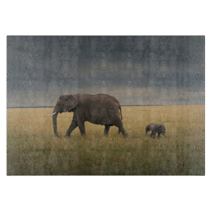 Cutest Baby Animals   African Elephant Family Cutting Board
