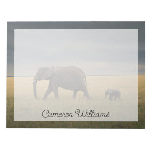 Cutest Baby Animals African Elephant Family Notepad