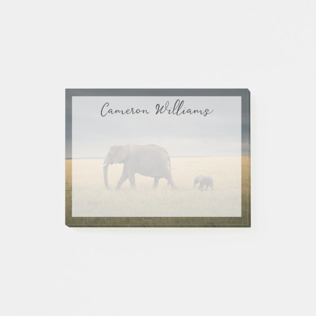 Cutest Baby Animals | African Elephant Family Post-it Notes (Front)