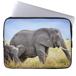 Cutest Baby Animals   African Elephant & Mother Laptop Sleeve