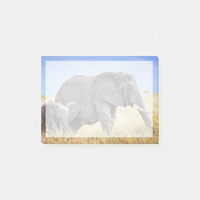 Cutest Baby Animals | African Elephant & Mother Post-it Notes (Front)