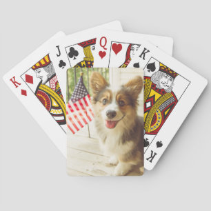 Cutest Baby Animals   American Flag Corgi Playing Cards
