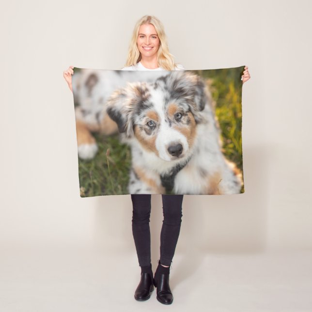 Cutest Baby Animals | Australian Shepherd Puppy Fleece Blanket (In Situ)
