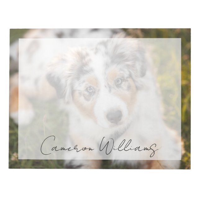 Cutest Baby Animals | Australian Shepherd Puppy Notepad (Front)