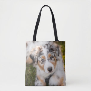 Cutest Baby Animals   Australian Shepherd Puppy Tote Bag