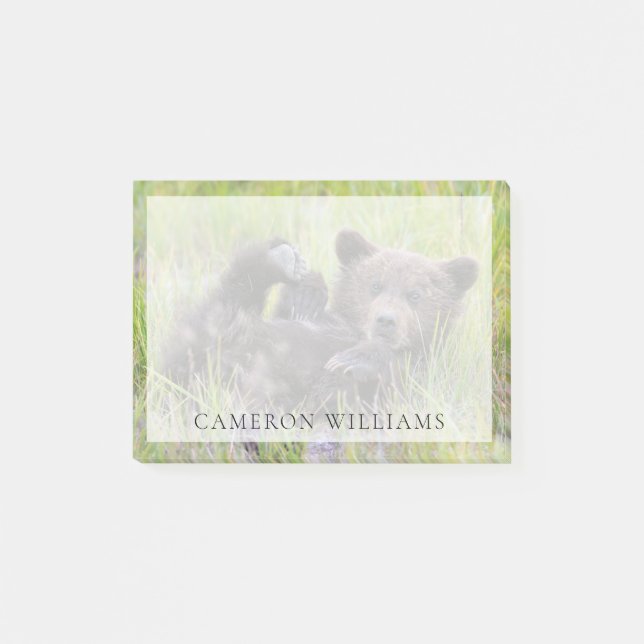 Cutest Baby Animals | Baby Brown Bear Cub Post-it Notes (Front)