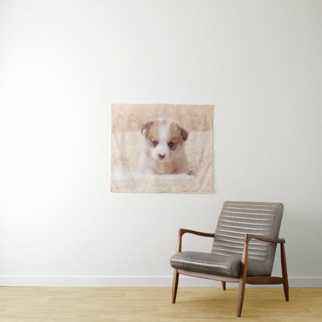 Cutest Baby Animals | Baby Corgi Tapestry (In Situ (Horizontal))