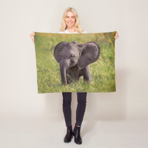 Cutest Baby Animals   Baby Elephant Kenya Africa Fleece Blanket