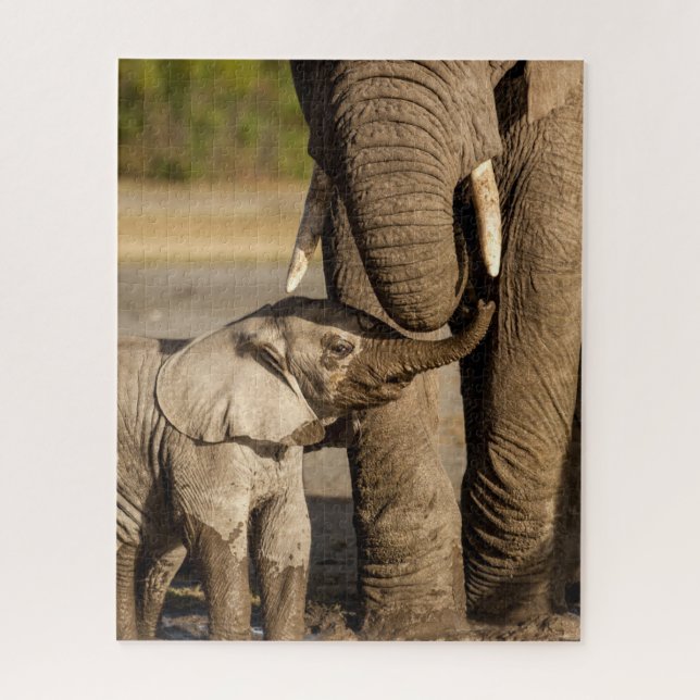 Cutest Baby Animals | Baby Elephant & Mama Jigsaw Puzzle (Vertical)
