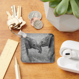 Cutest Baby Animals Baby Elephants Greeting Key Ring