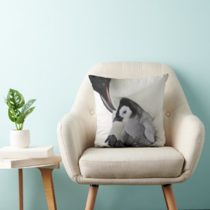 Cutest Baby Animals Baby Emperor Penguin Cushion