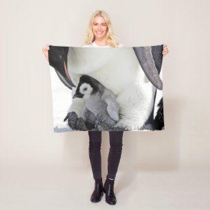 Cutest Baby Animals Baby Emperor Penguin Fleece Blanket