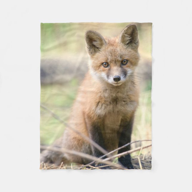 Cutest Baby Animals | Baby Fox Fleece Blanket (Front)