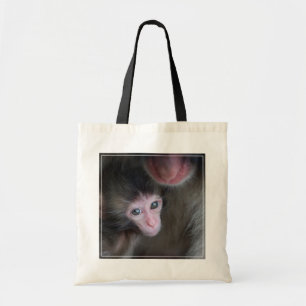 Cutest Baby Animals   Baby Macaque Monkey & Mother Tote Bag