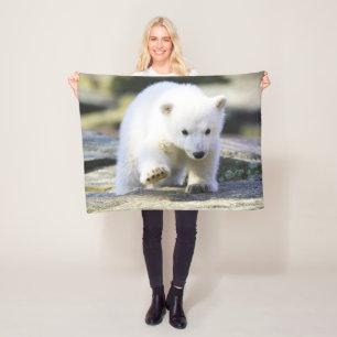 Cutest Baby Animals   Baby Polar Bear Cub Fleece Blanket