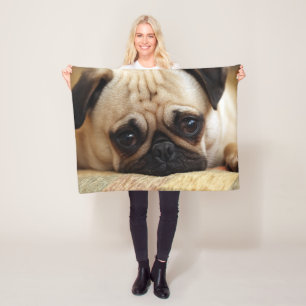 Cutest Baby Animals Baby Pug Puppy Fleece Blanket