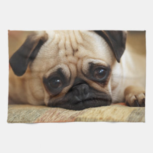 Cutest Baby Animals   Baby Pug Puppy Tea Towel