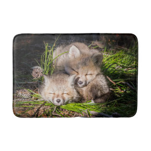 Cutest Baby Animals   Baby Red Fox Kits Sleeping Bath Mat