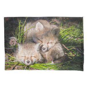 Cutest Baby Animals   Baby Red Fox Kits Sleeping Pillowcase