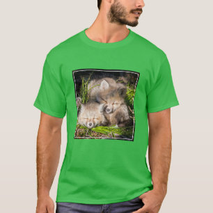 Cutest Baby Animals Baby Red Fox Kits Sleeping T-Shirt