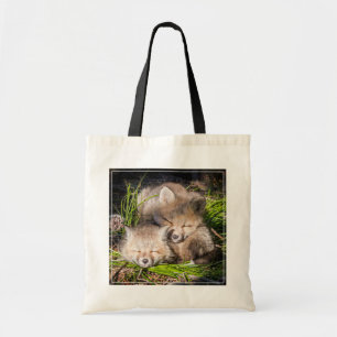 Cutest Baby Animals   Baby Red Fox Kits Sleeping Tote Bag