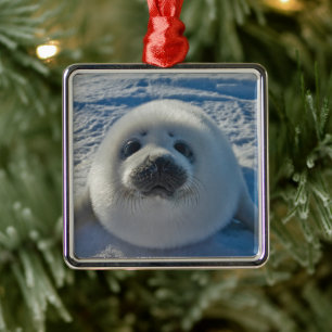 Cutest Baby Animals   Baby Seal Metal Tree Decoration