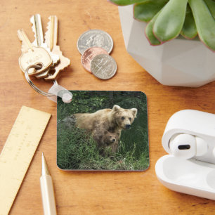 Cutest Baby Animals Bear Mama Bear & Her Cubs Key Ring