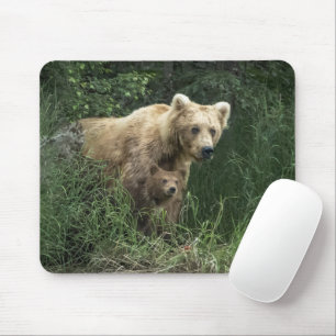Cutest Baby Animals Bear Mama Bear & Her Cubs Mouse Mat
