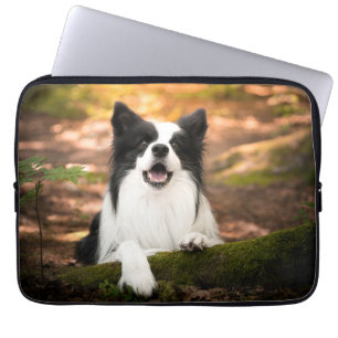 Cutest Baby Animals Black & White Border Collie Laptop Sleeve