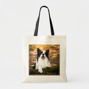 Cutest Baby Animals   Black & White Border Collie Tote Bag