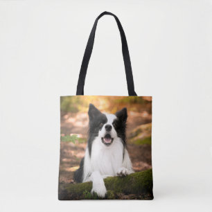 Cutest Baby Animals   Black & White Border Collie Tote Bag