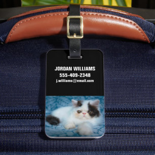 Cutest Baby Animals   Black & White Kitten Luggage Tag