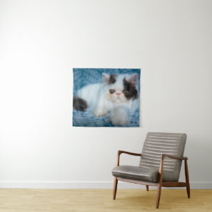 Cutest Baby Animals   Black & White Kitten Tapestry