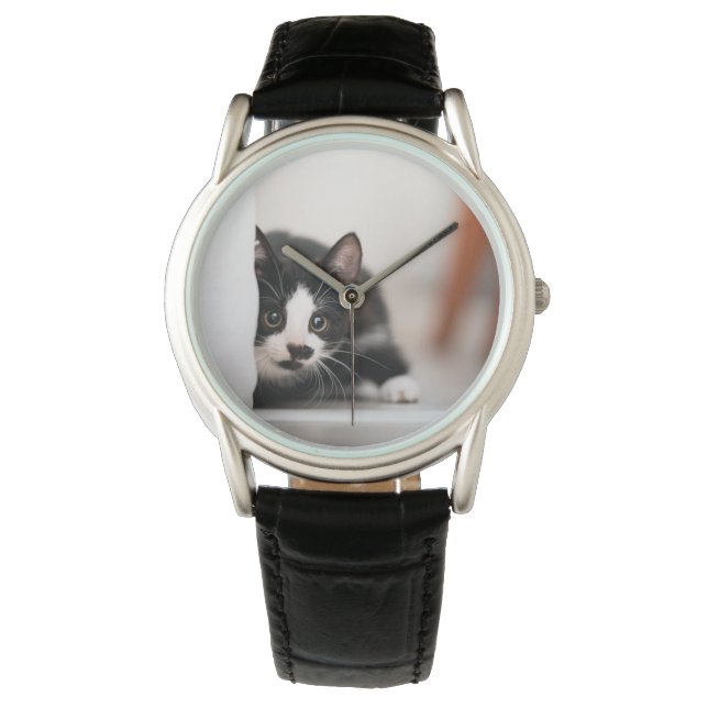 Cutest Baby Animals | Black & White Kitten Watch (Front)