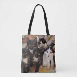 Cutest Baby Animals   Black & White Kittens Tote Bag