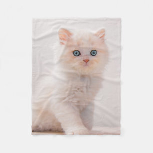 Cutest Baby Animals Blue Eye Kitten Fleece Blanket