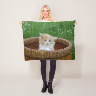 Cutest Baby Animals Blue Eyed Kitten Fleece Blanket