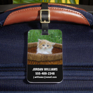 Cutest Baby Animals Blue Eyed Kitten Luggage Tag