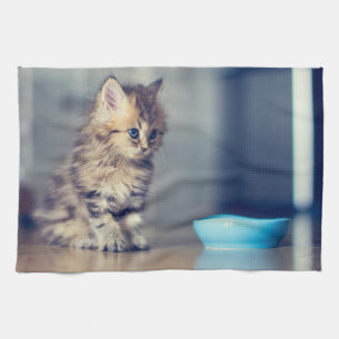 Cutest Baby Animals Blue-eyed Persian Kitten Tea Towel