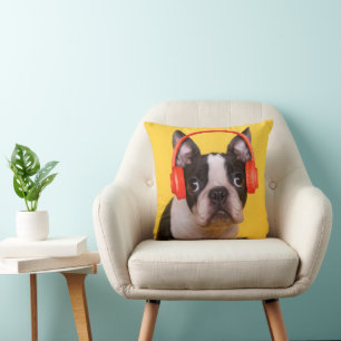 Cutest Baby Animals   Boston Terrier Headphones Cushion