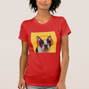 Cutest Baby Animals Boston Terrier Headphones T-Shirt