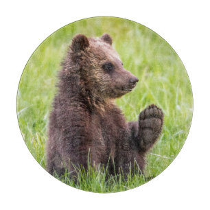 Cutest Baby Animals Brown Bear Cub Wave Cutting Board
