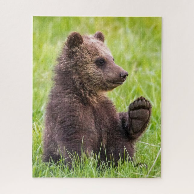 Cutest Baby Animals | Brown Bear Cub Wave Jigsaw Puzzle (Vertical)