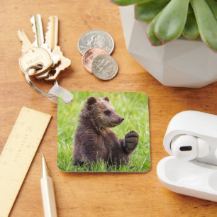 Cutest Baby Animals   Brown Bear Cub Wave Key Ring