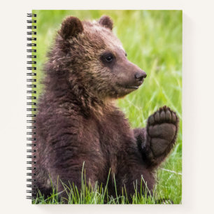 Cutest Baby Animals   Brown Bear Cub Wave Notebook